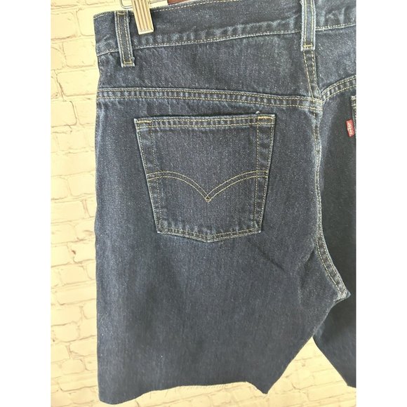 Levi’s 557 Lower Rise Loose Fit Dark Wash Denim Cut Off Shorts Women’s 14 33x10 - Picture 5 of 11